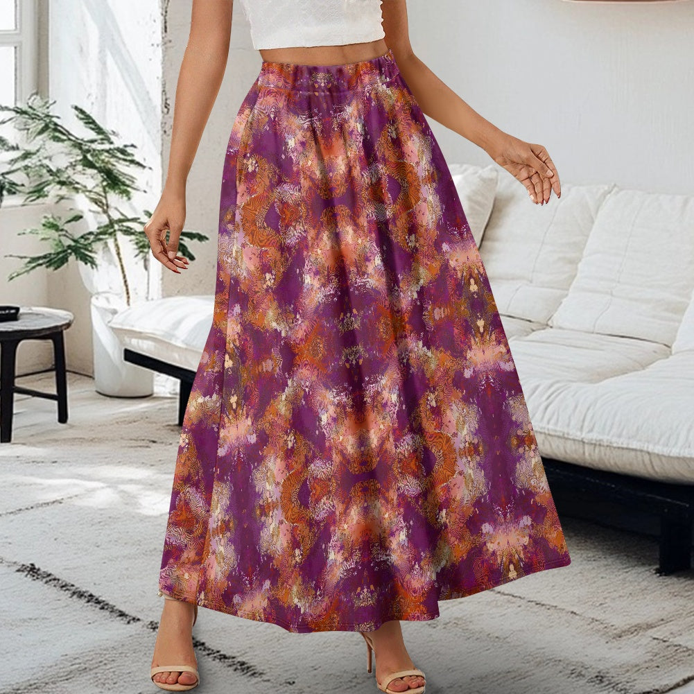 Printed Double Pocket Skirt