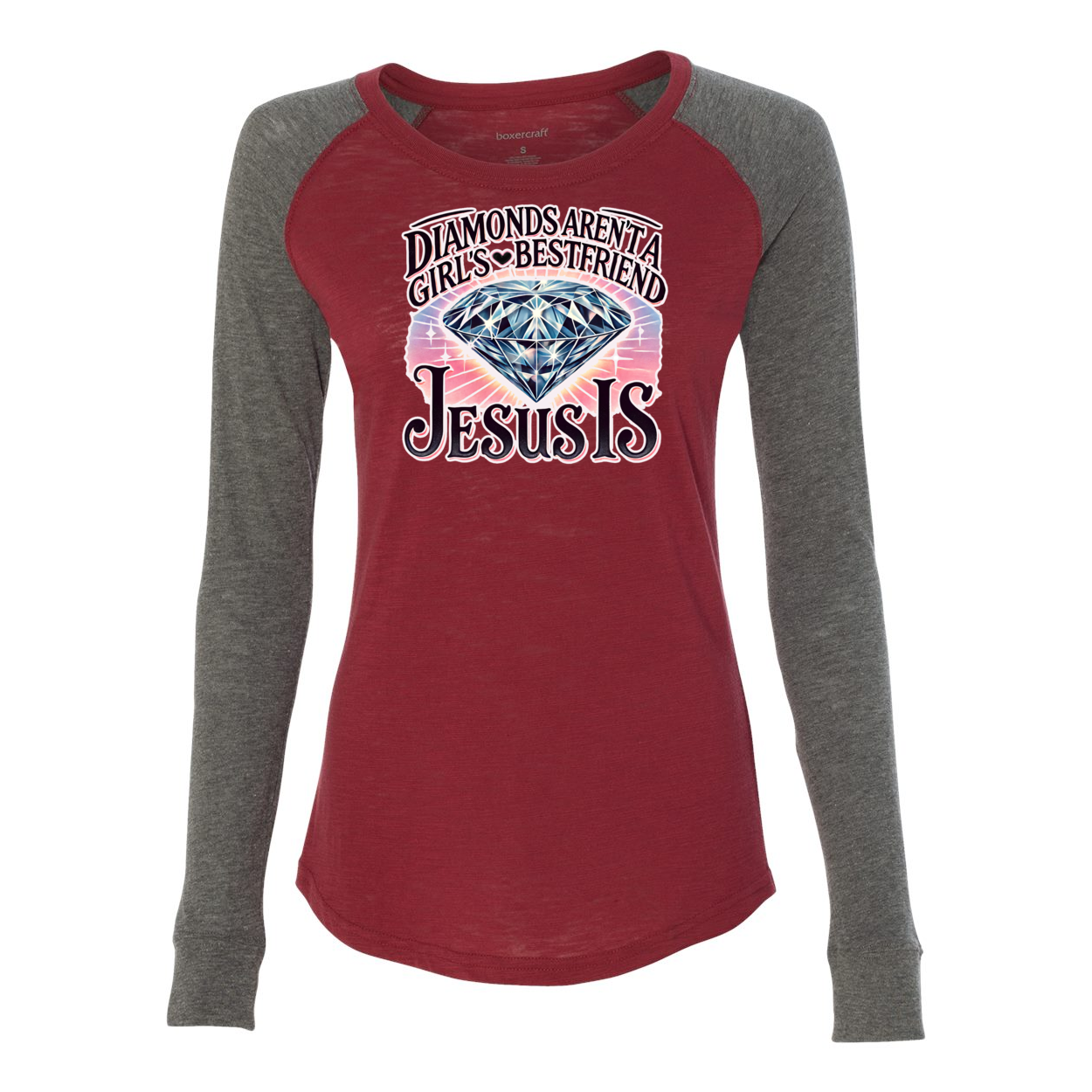 Diamonds Arent A Girls Bestfriend Jesus Is Women's Preppy Patch Slub T-Shirt