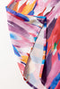 Multicolor Watercolor Abstract Print V Neck Blouse