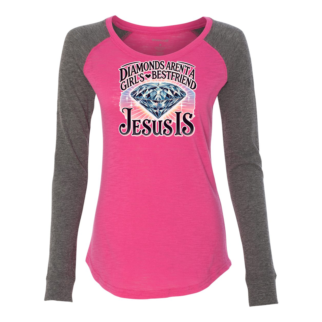 Diamonds Arent A Girls Bestfriend Jesus Is Women's Preppy Patch Slub T-Shirt