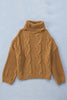 Cuddle Weather Cable Knit Handmade Turtleneck Sweater