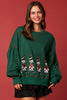 Blackish Green Nutcracker Sequin Round Neck Sweatshirt