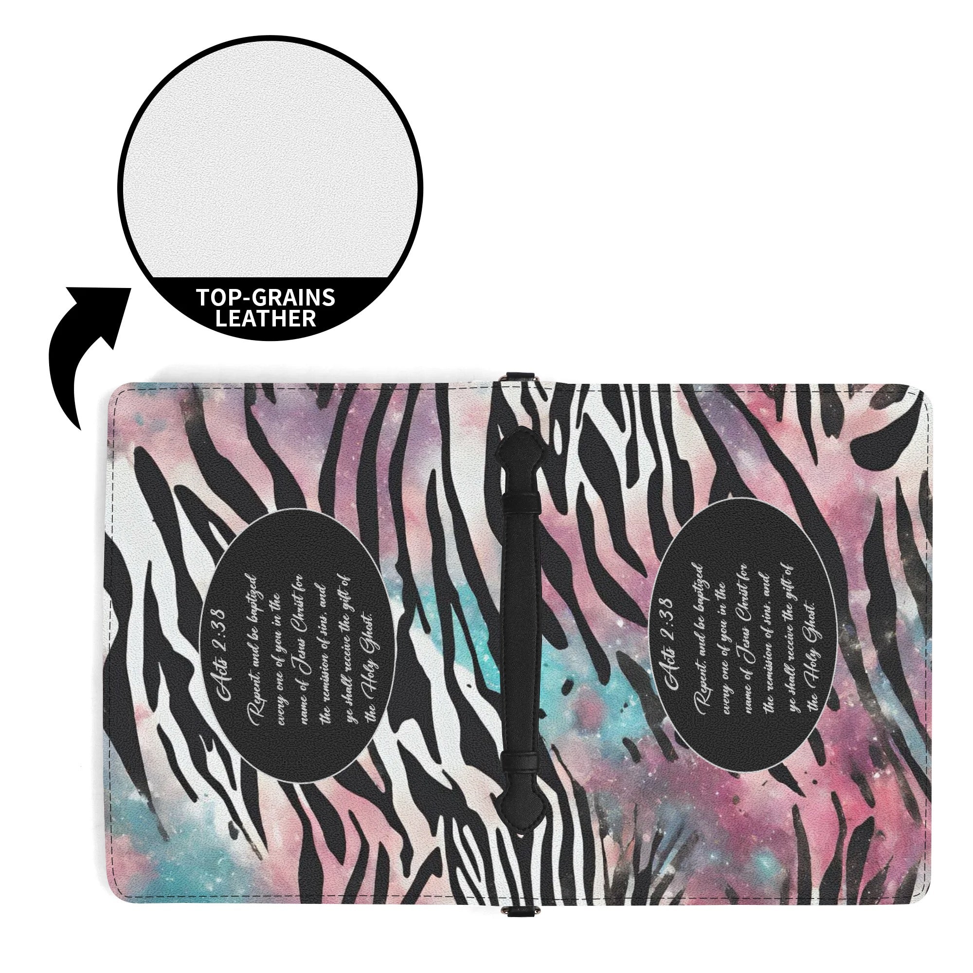 Bright and Bold Colorful Zebra Print Bible Cover for Stylish Protection