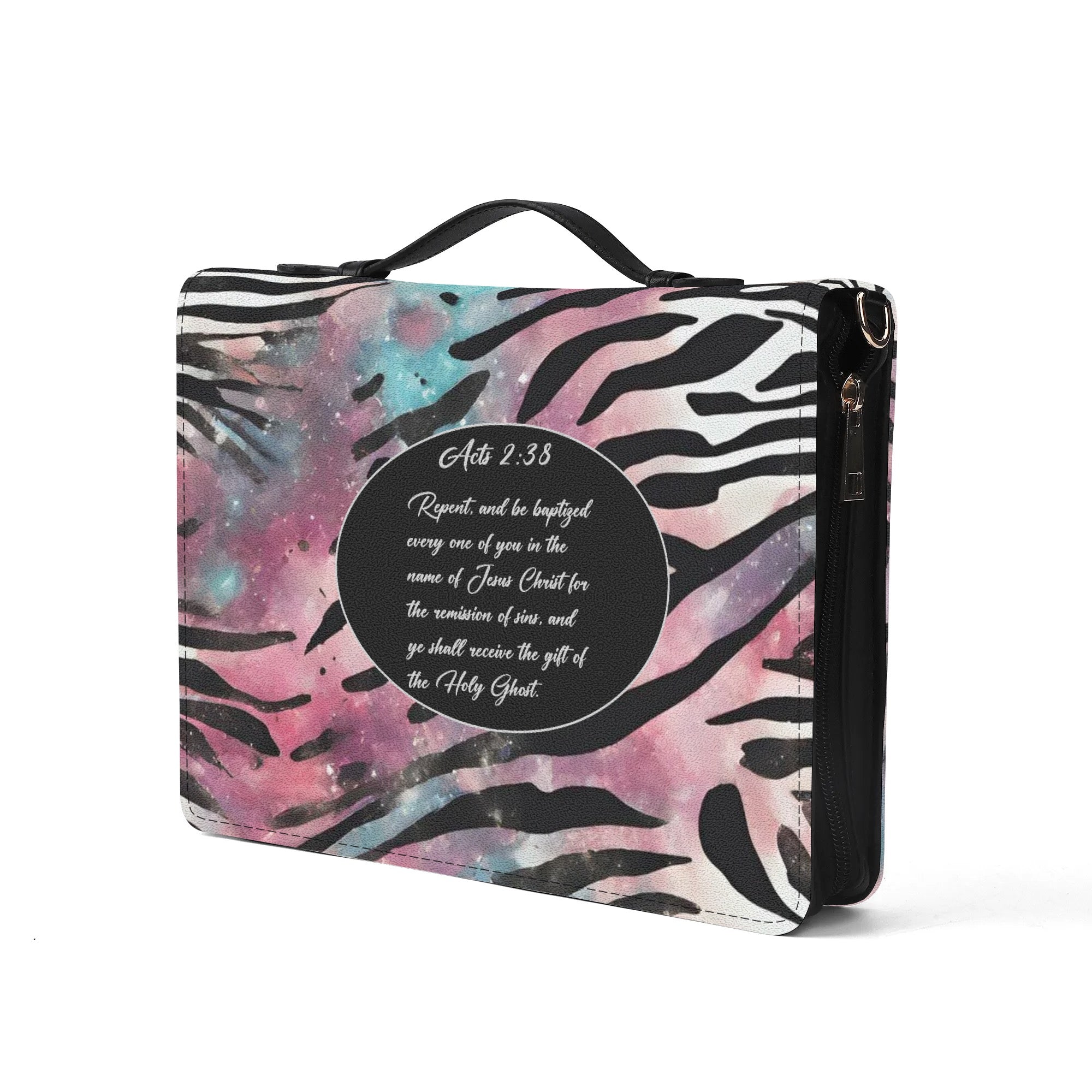 Bright and Bold Colorful Zebra Print Bible Cover for Stylish Protection