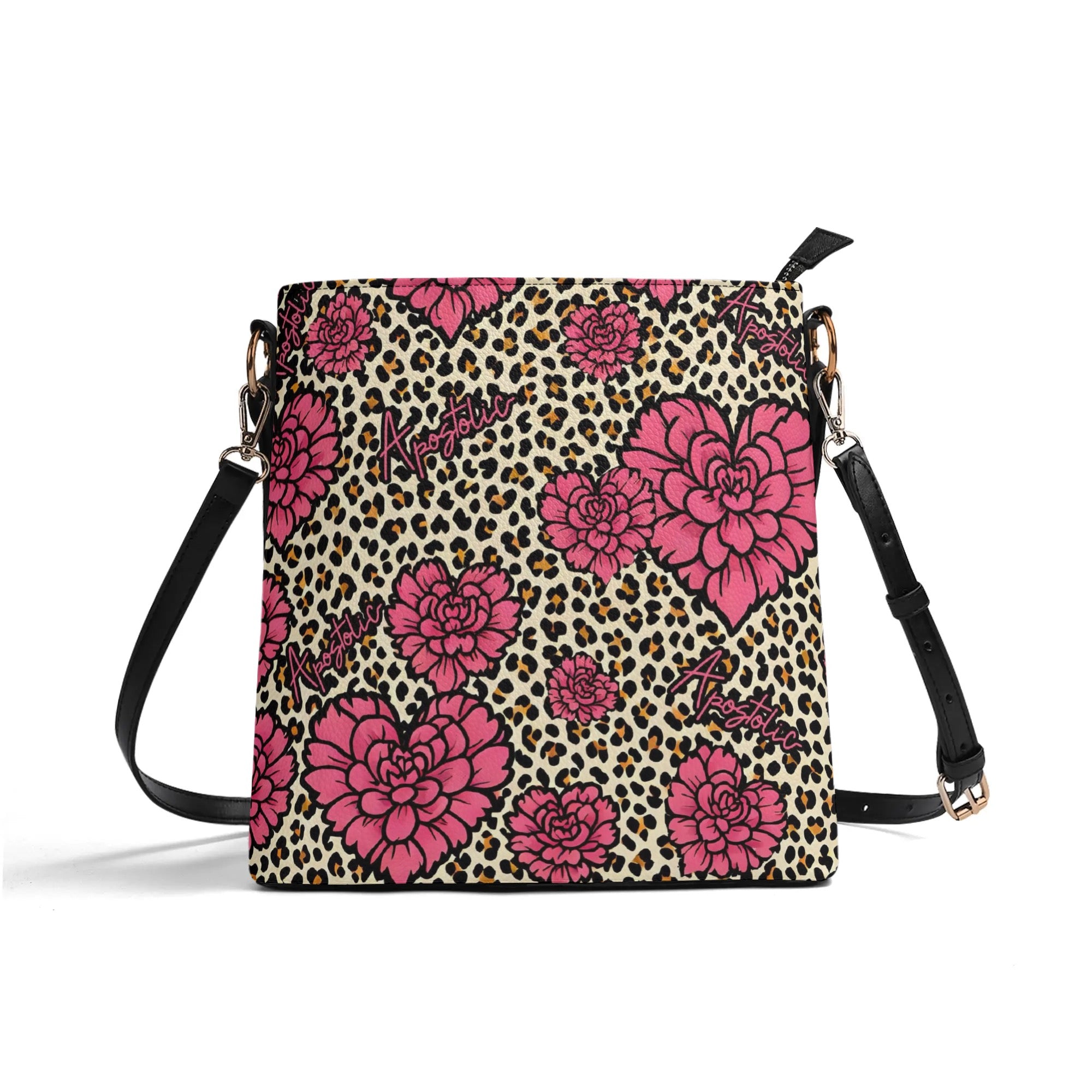 Apostolic Hearts and leopard print Womens  Bucket Bag Shoulder Bag -Apostolic Purse Bag Handbag