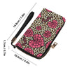 Apostolic Ladies Leopard Print Wristlet Wallet with Pink Flowers and Zipper