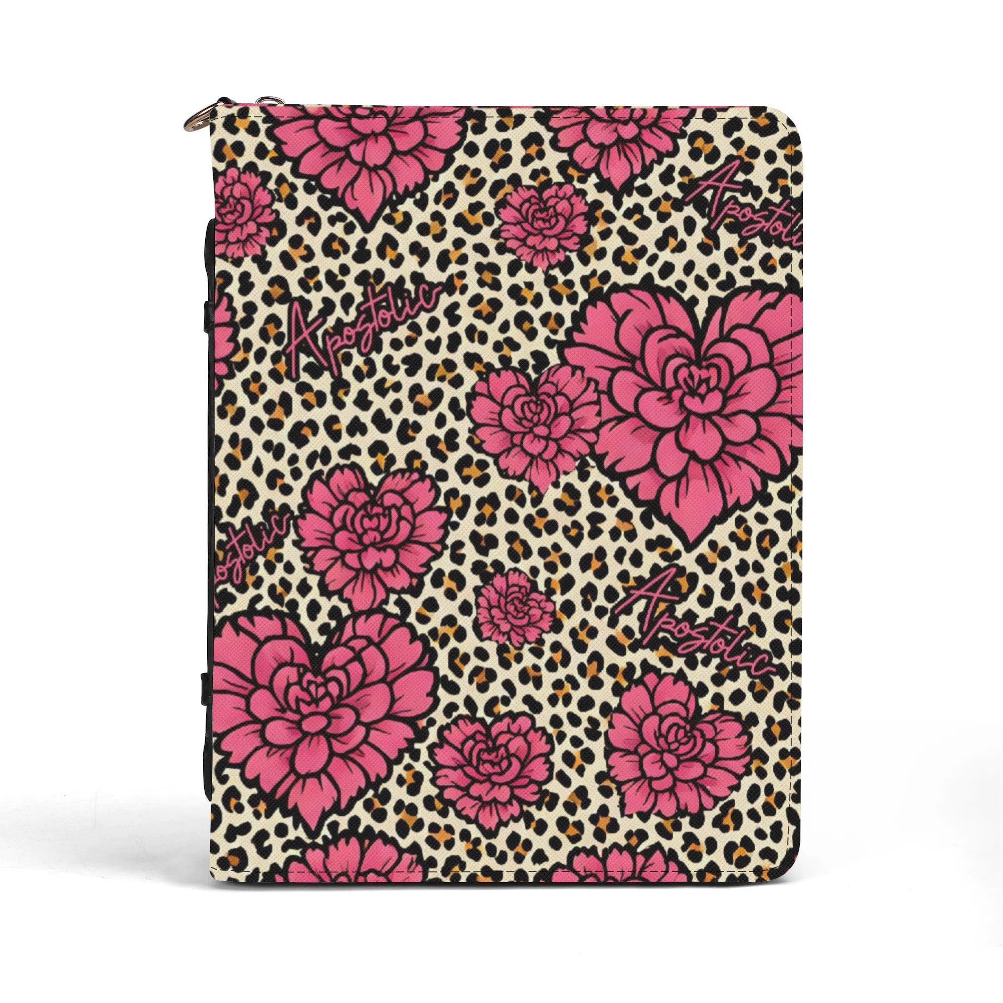 Apostolic Floral Leopard Print Bible Cover With Pocket no Strap