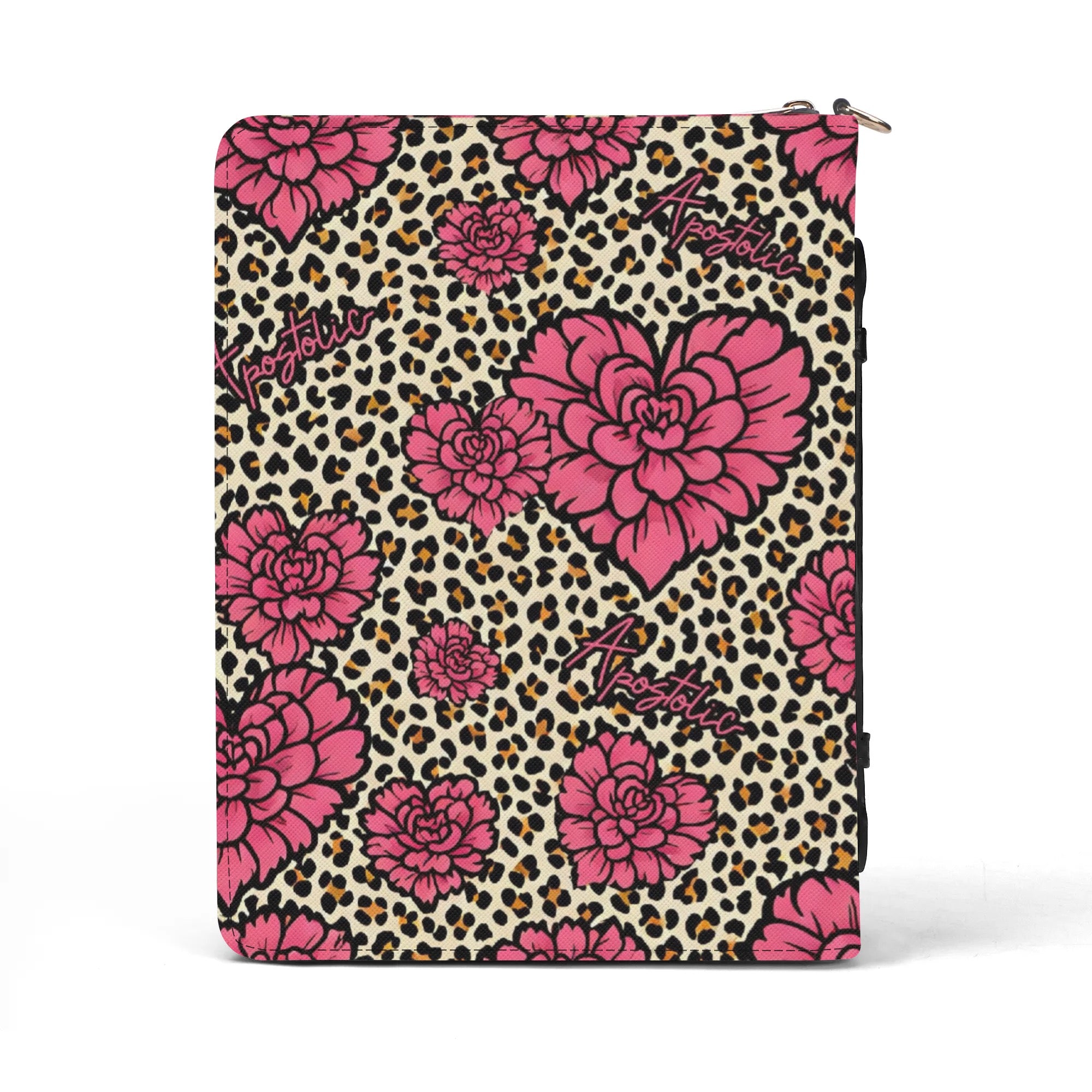 Apostolic Floral Leopard Print Bible Cover With Pocket no Strap