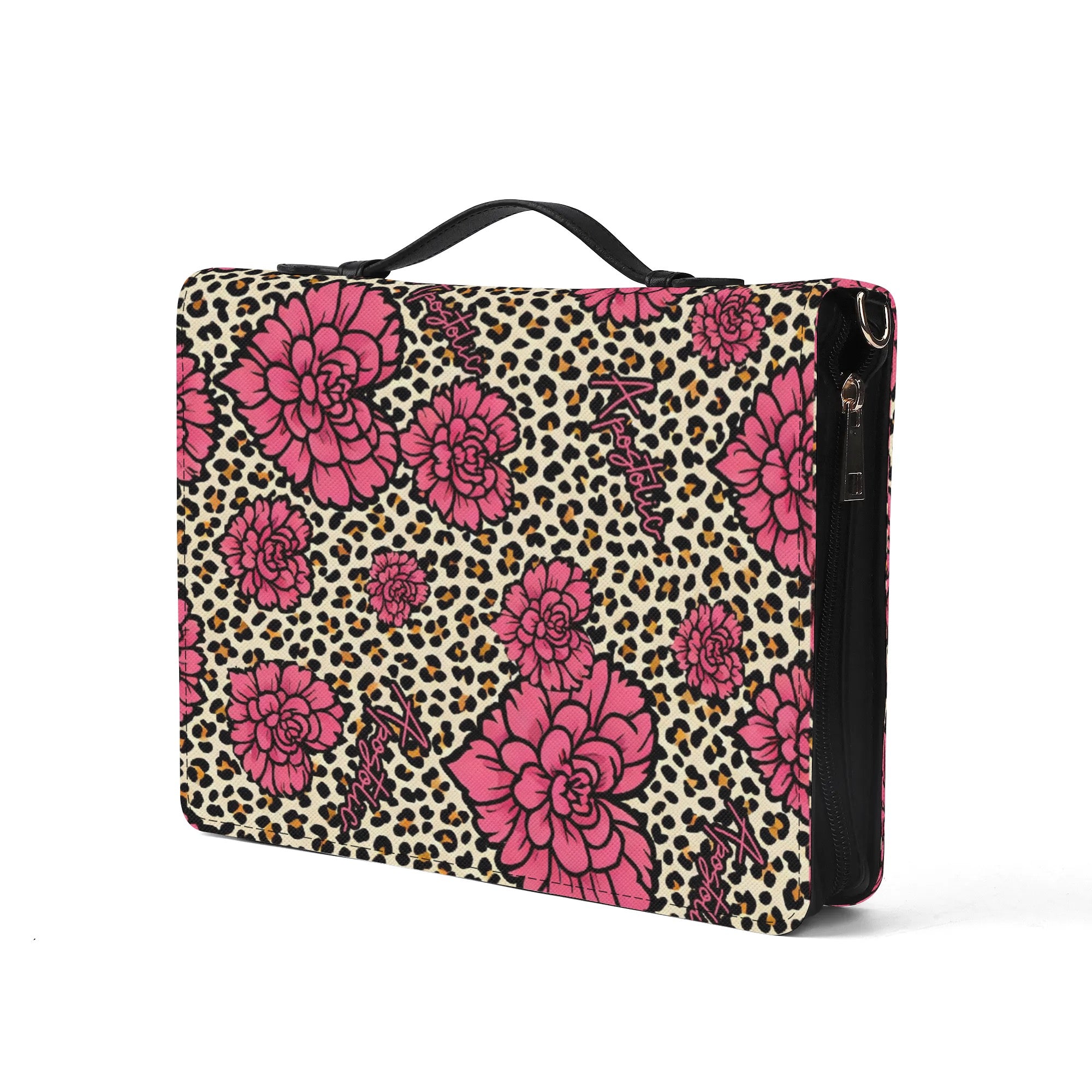 Apostolic Floral Leopard Print Bible Cover With Pocket no Strap