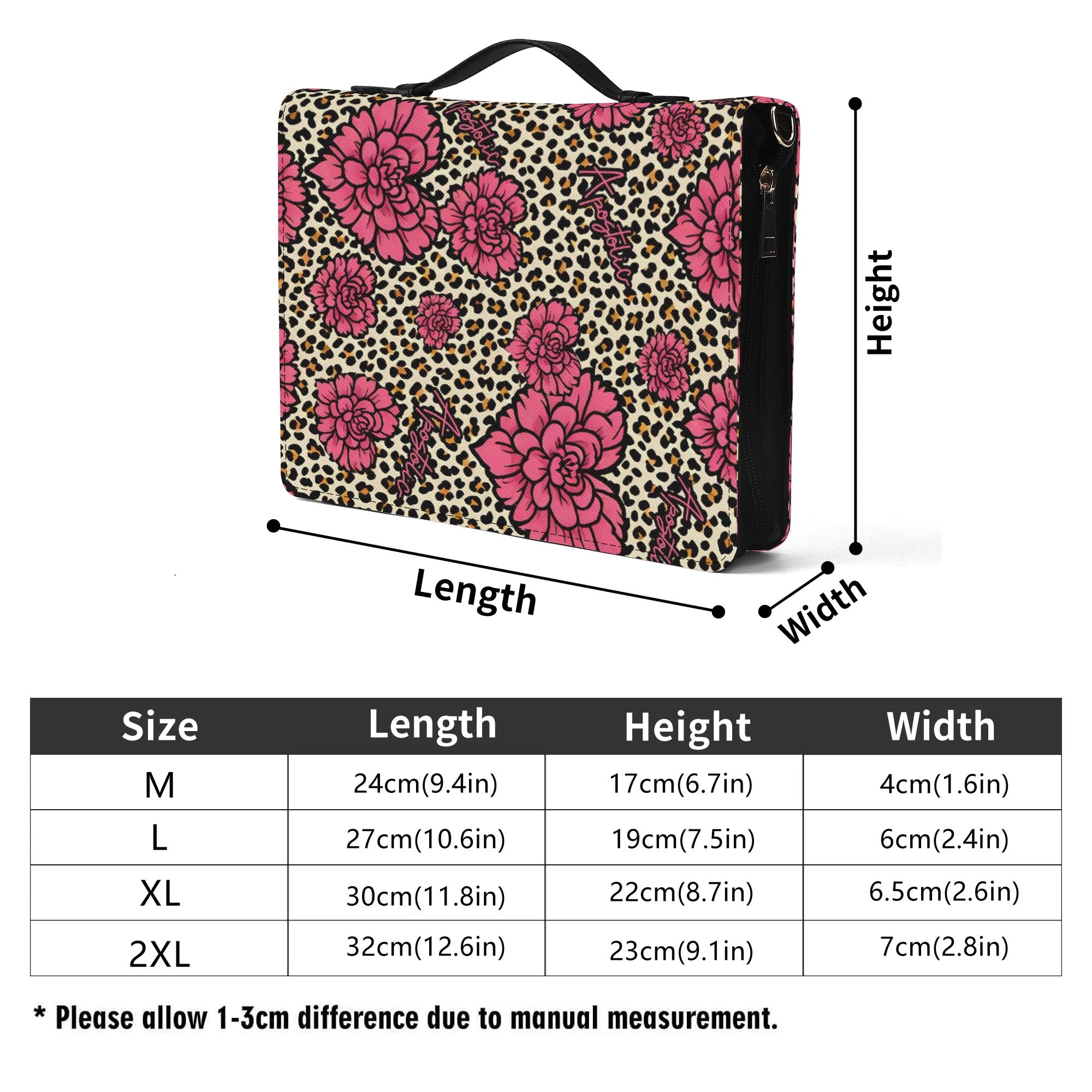 Apostolic Floral Leopard Print Bible Cover With Pocket no Strap