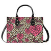 Apostolic Pink Flowers and Leopard Print Cheetah Print Women PU Leather Handbag