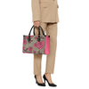 Apostolic Pink Flowers and Leopard Print Cheetah Print Women PU Leather Handbag