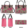 Apostolic Pink Flowers and Leopard Print Cheetah Print Women PU Leather Handbag