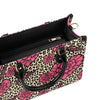 Apostolic Pink Flowers and Leopard Print Cheetah Print Women PU Leather Handbag