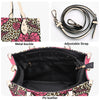 Apostolic Pink Flowers and Leopard Print Cheetah Print Women PU Leather Handbag