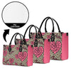 Apostolic Pink Flowers and Leopard Print Cheetah Print Women PU Leather Handbag