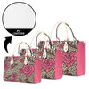 Apostolic Pink Flowers and Leopard Print Cheetah Print Women PU Leather Handbag