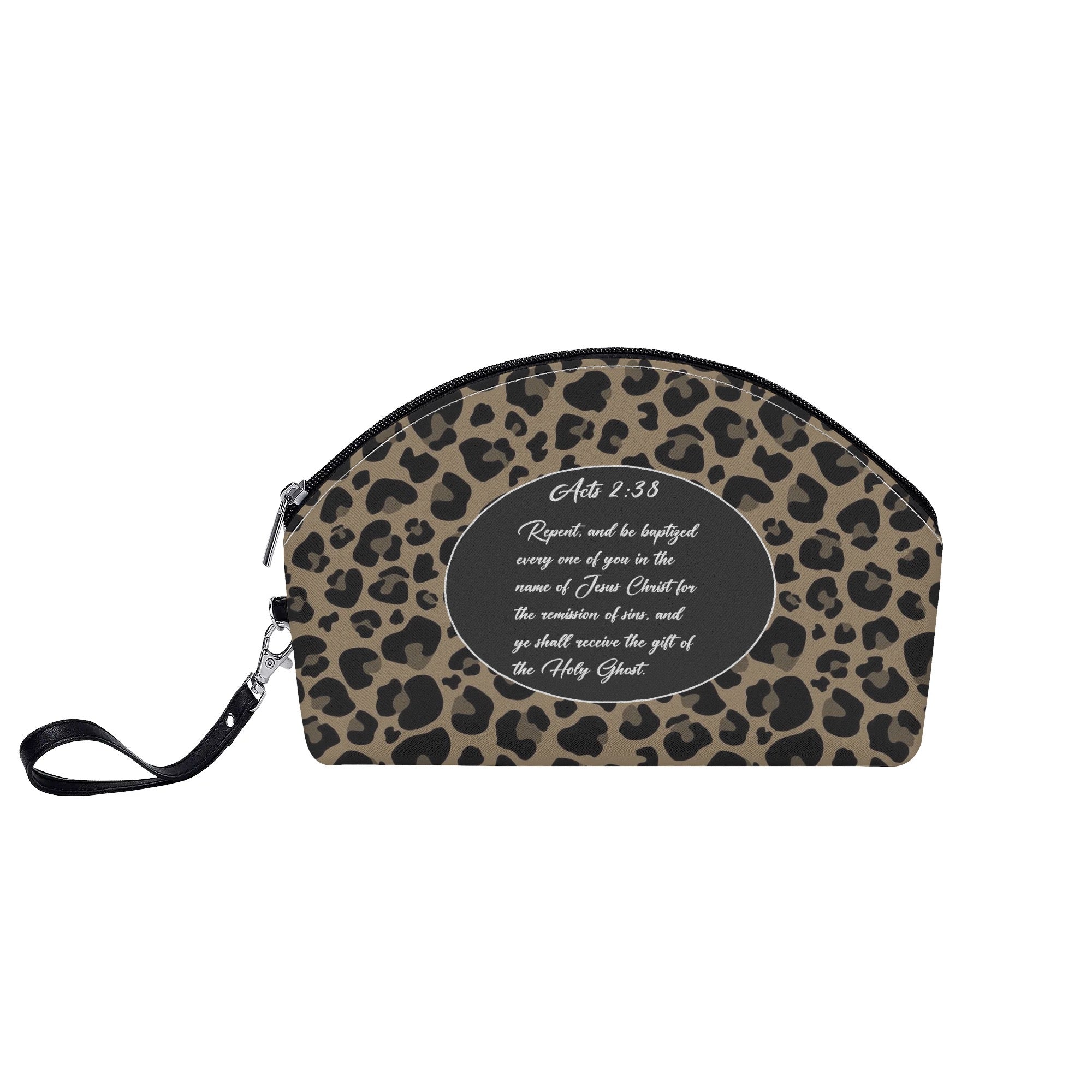 Apostolic Acts 2:38 Leopard Print Cheetah Print Curved Accessory Bag