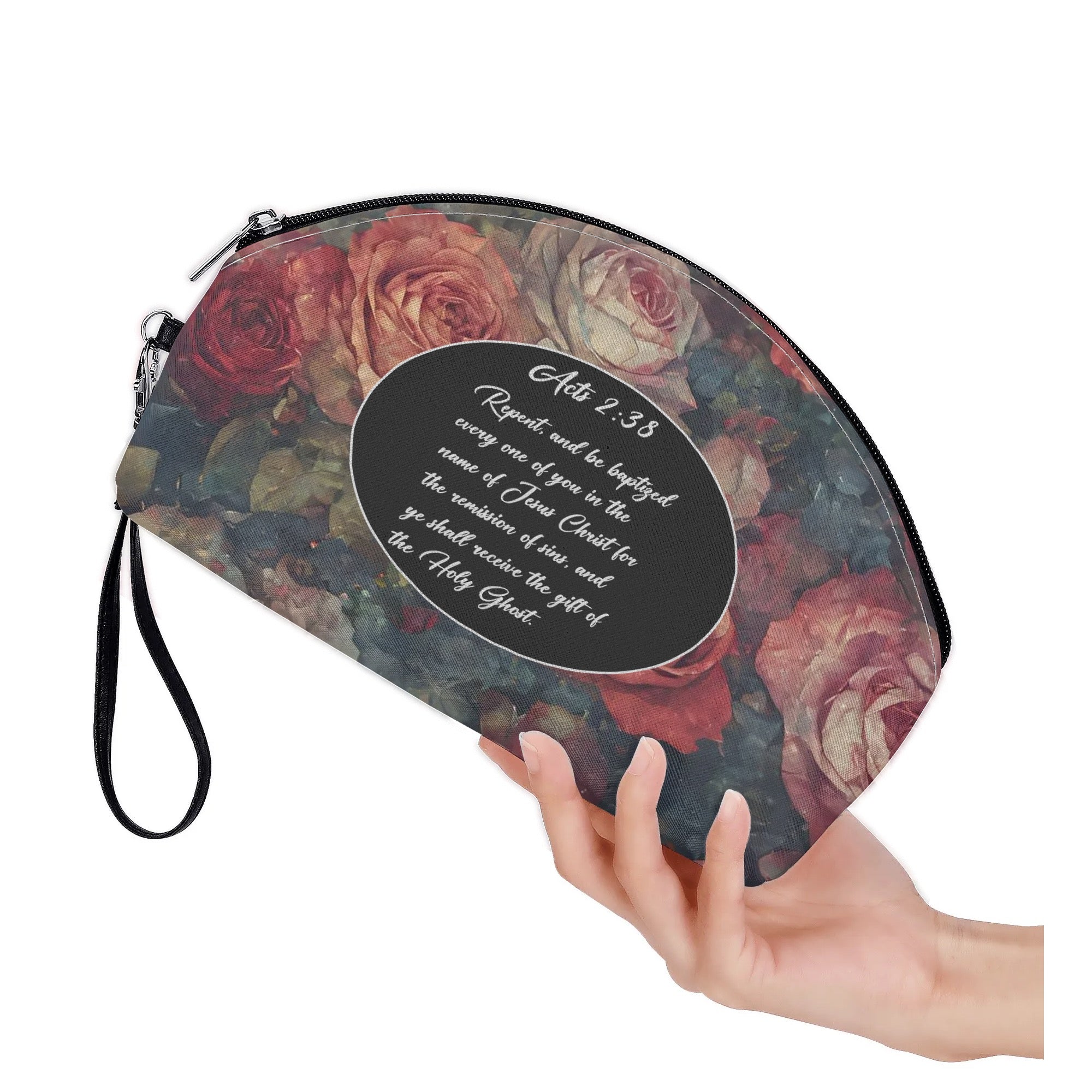 Acts 2:38 Apostolic Roses Curved Accessory Bag