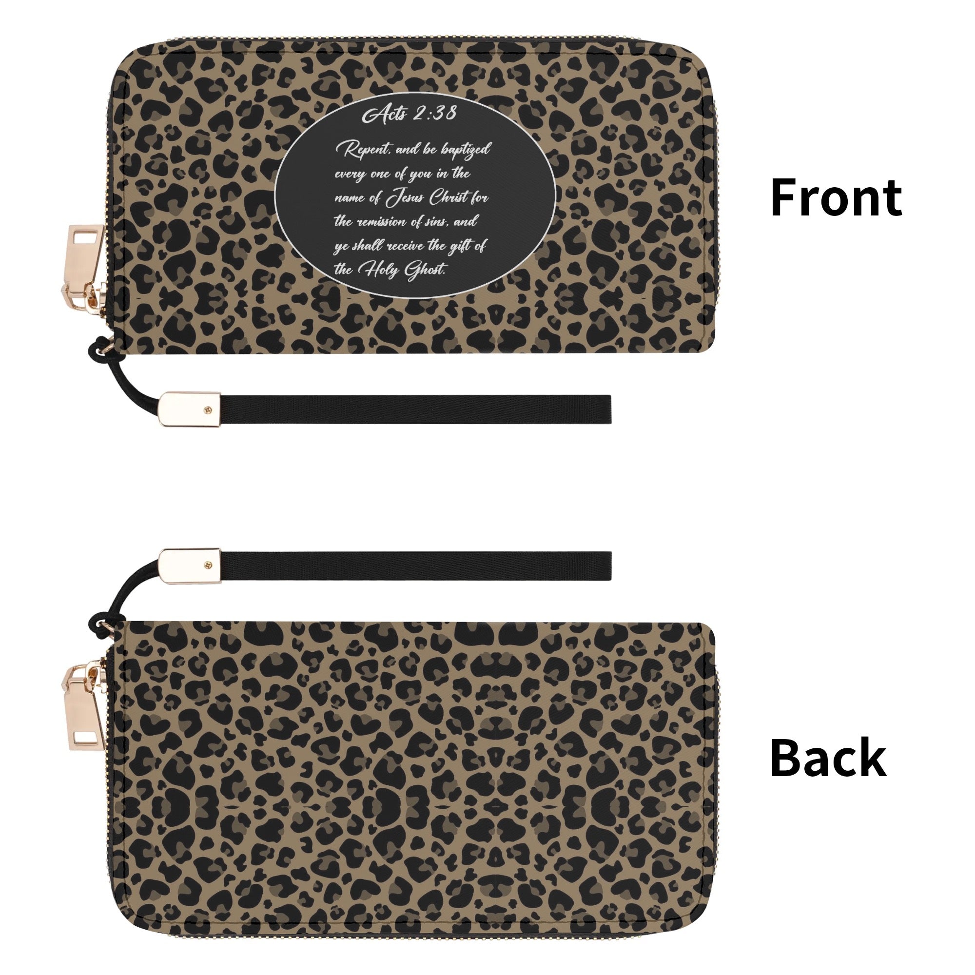 Acts 2:38 Apostolic Leopard Print Cheetah Print  Wristlet Wallet