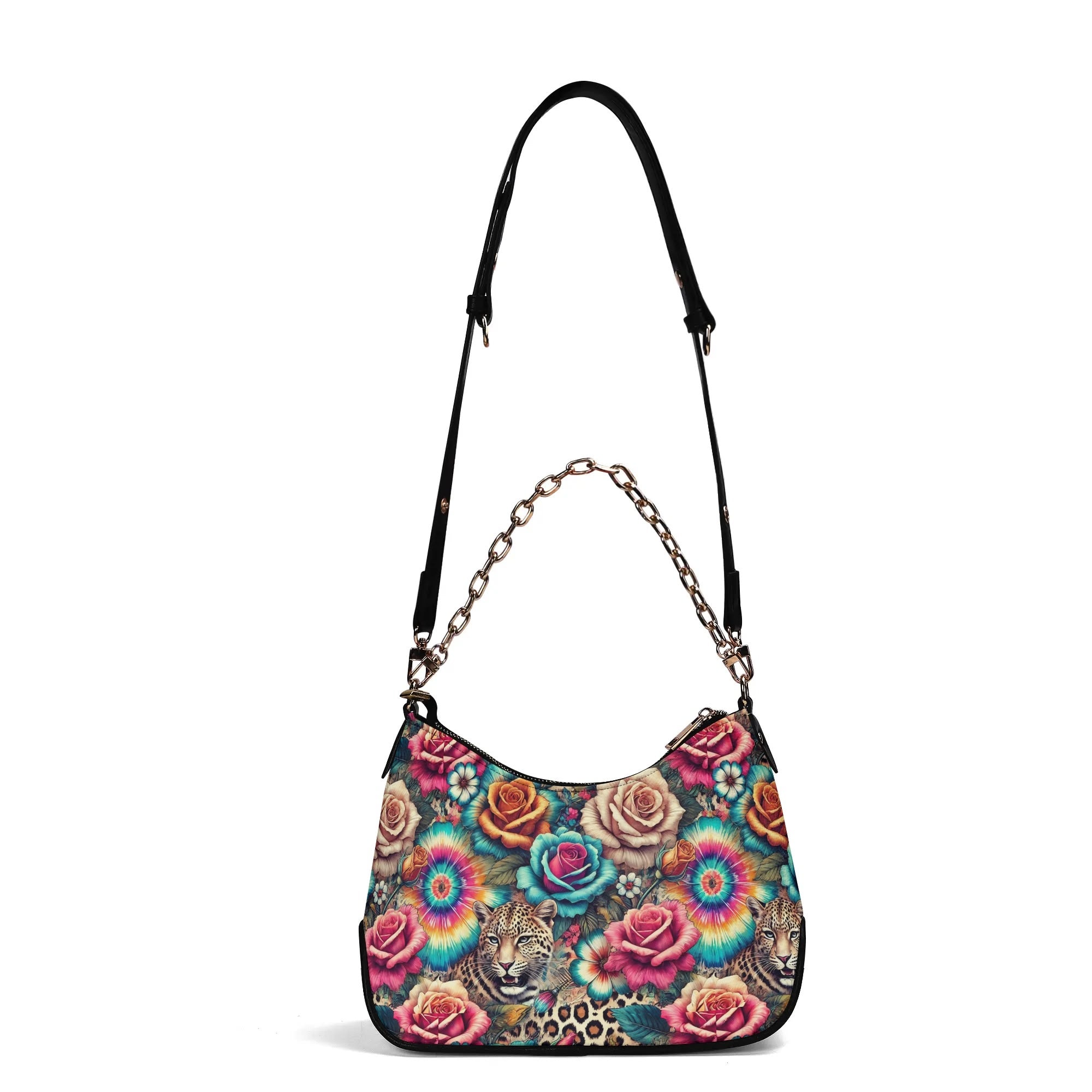 Lady PU Shoulder Bag With Chain Decoration