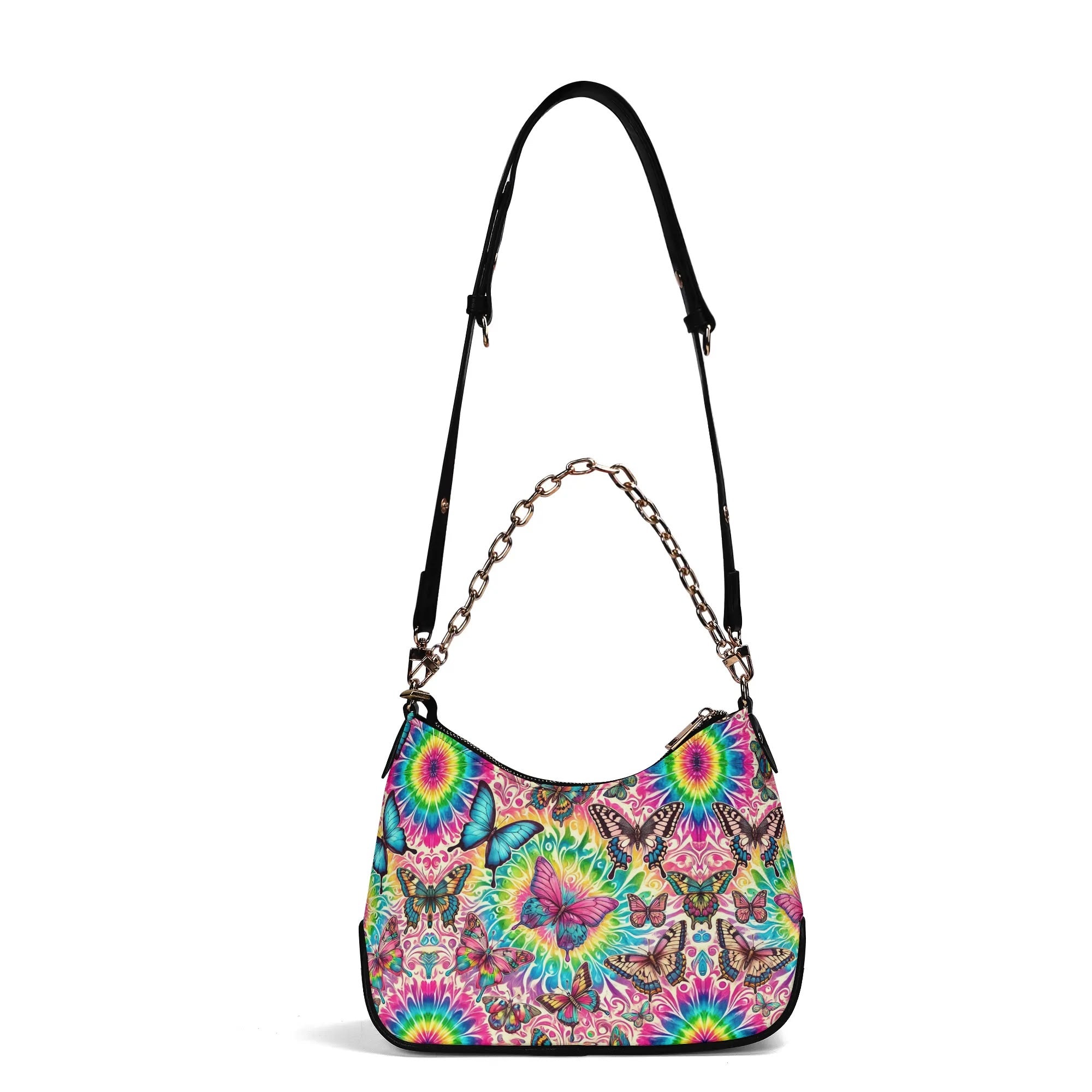 Lady PU Shoulder Bag With Chain Decoration