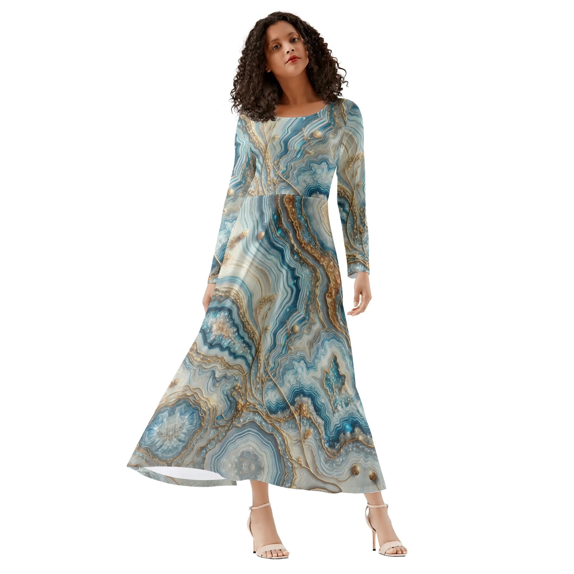 Modest  Womens Long Sleeves Flowy Long Dresses