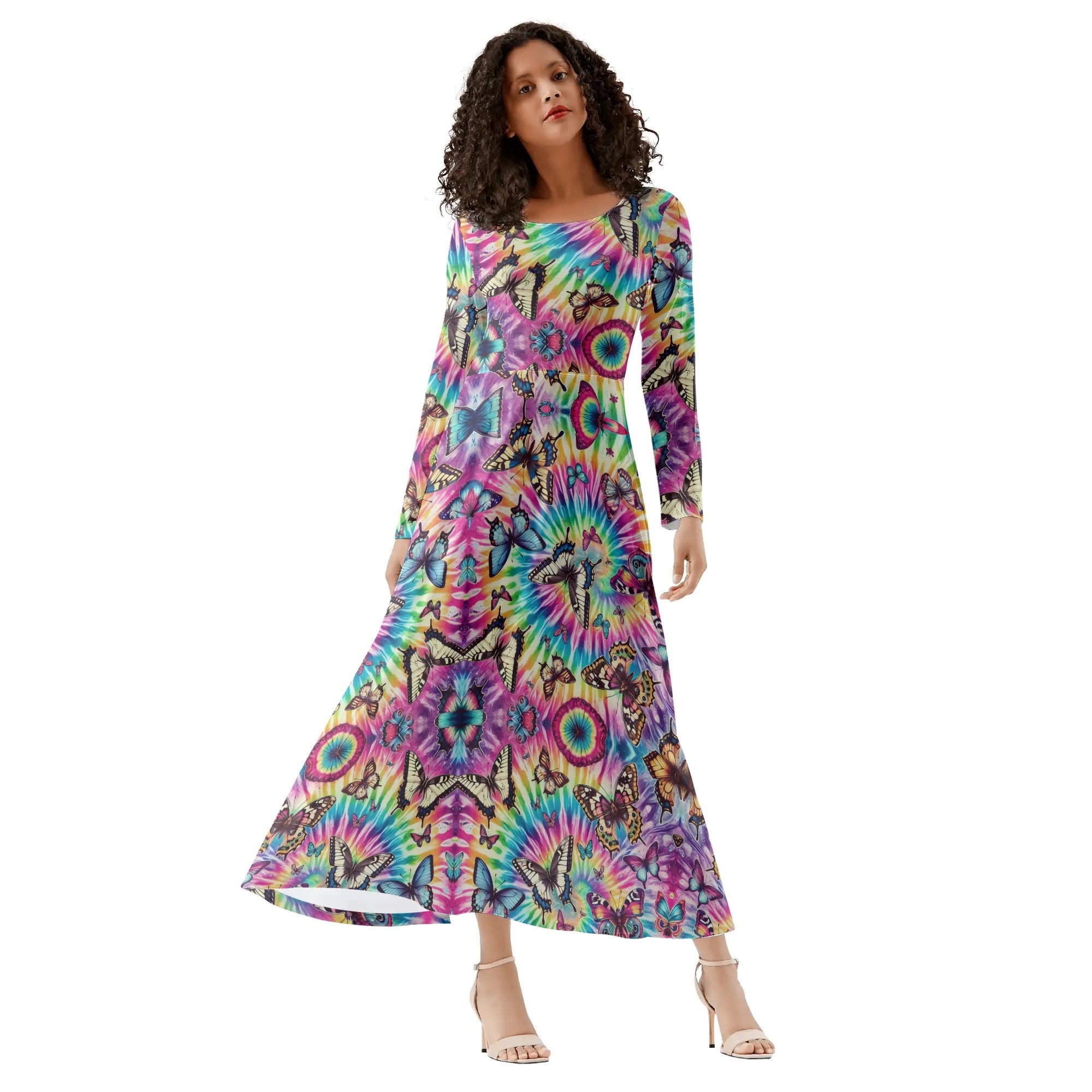 Modest  Womens Long Sleeves Flowy Long Dresses