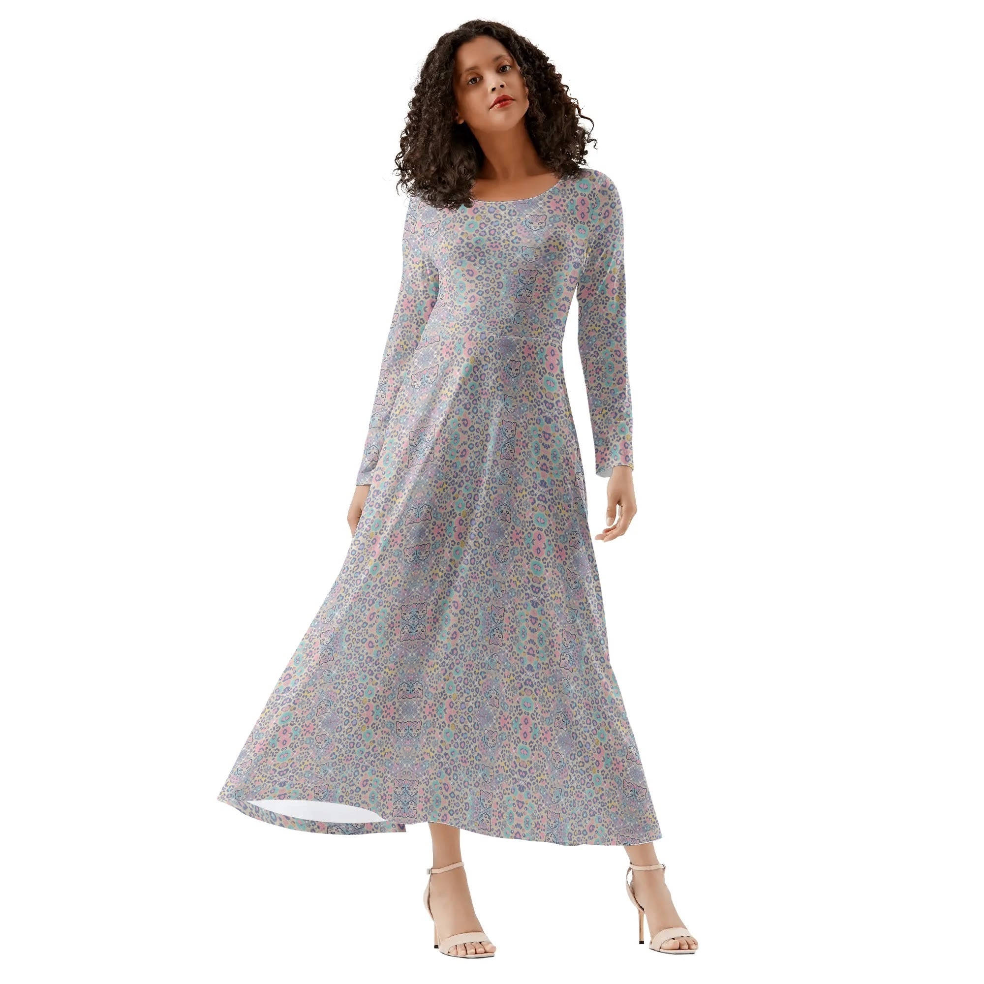 Modest  Womens Long Sleeves Flowy Long Dresses