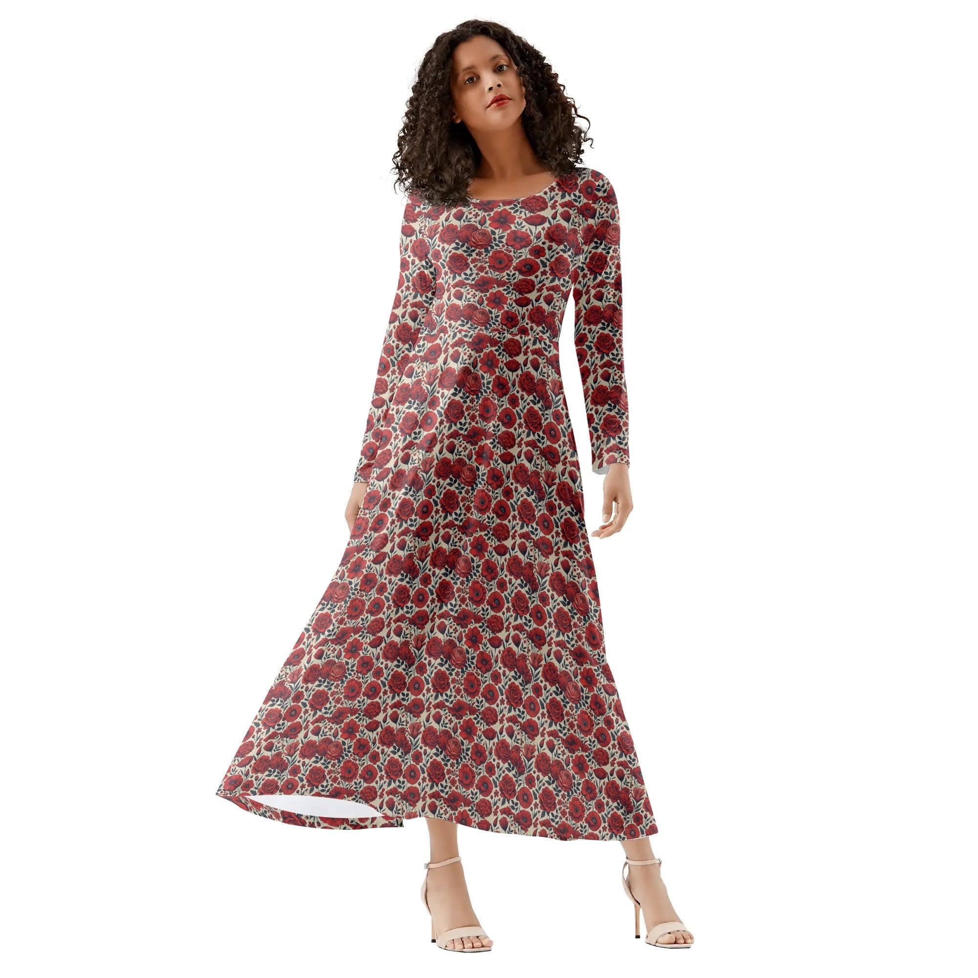 Modest  Womens Long Sleeves Flowy Long Dresses