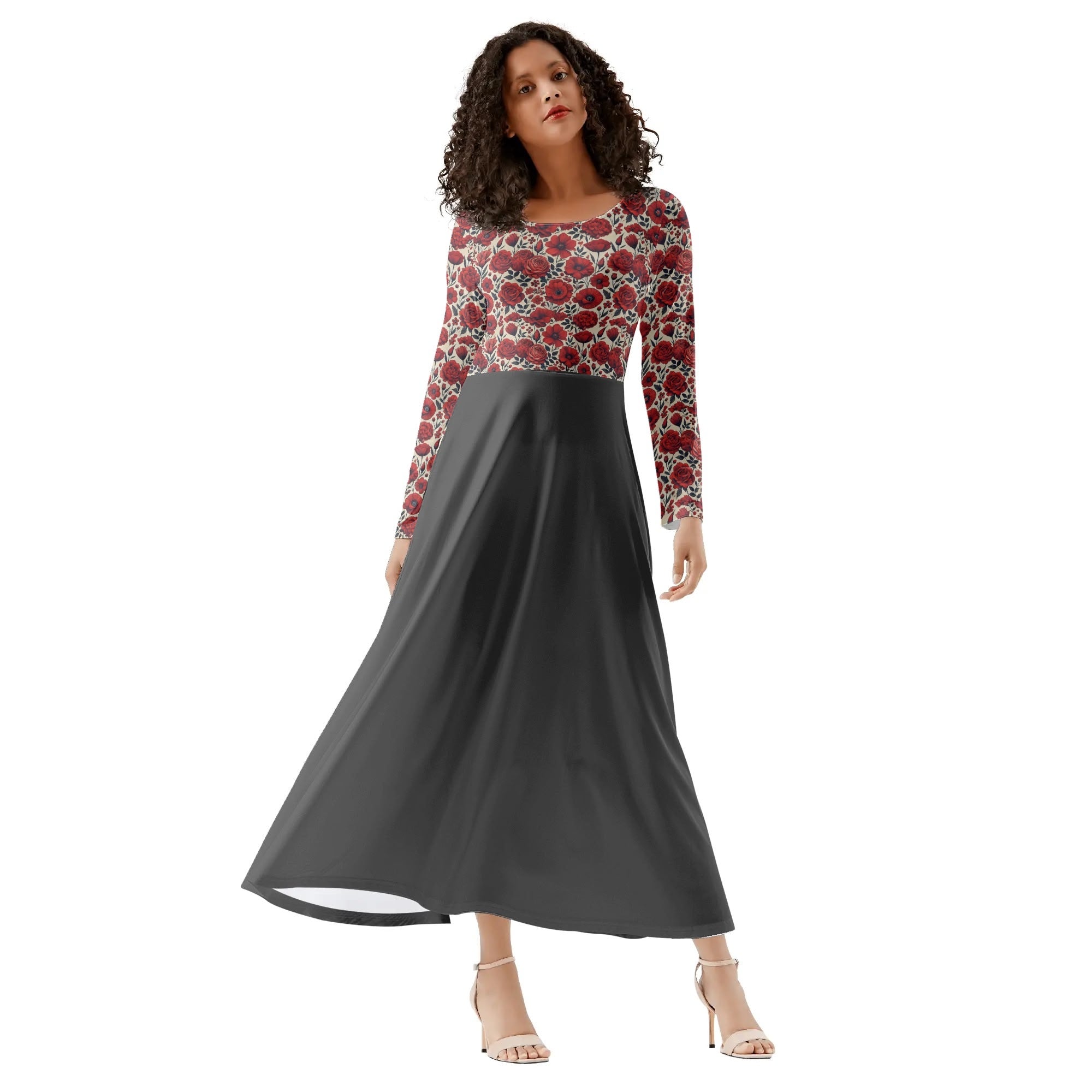 Modest  Womens Long Sleeves Flowy Long Dresses