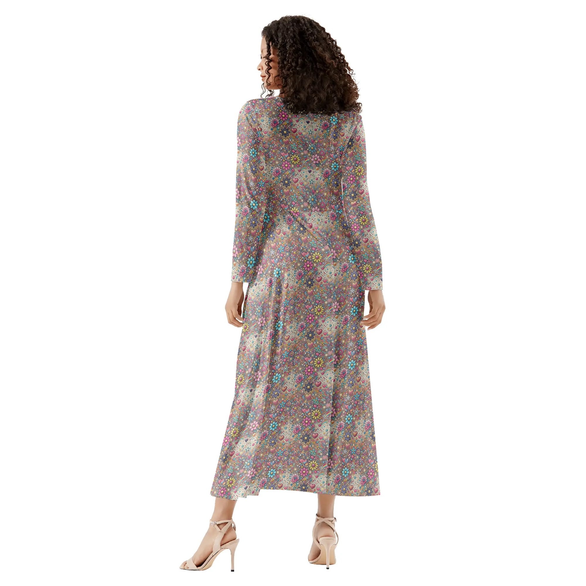 Modest  Womens Long Sleeves Flowy Long Dresses