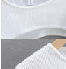 Round Neck Pure Color All-matching T-shirt Oversleeve