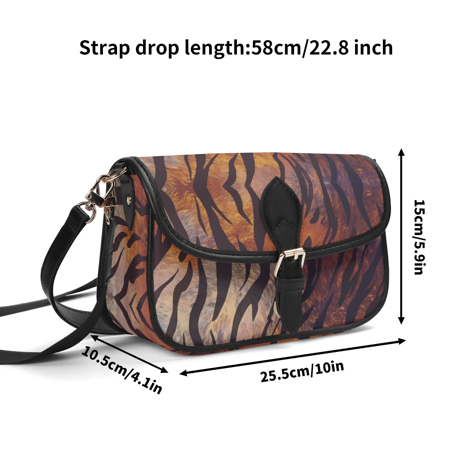 Womens Zebra Print Chain Crossbody Bag Square bag