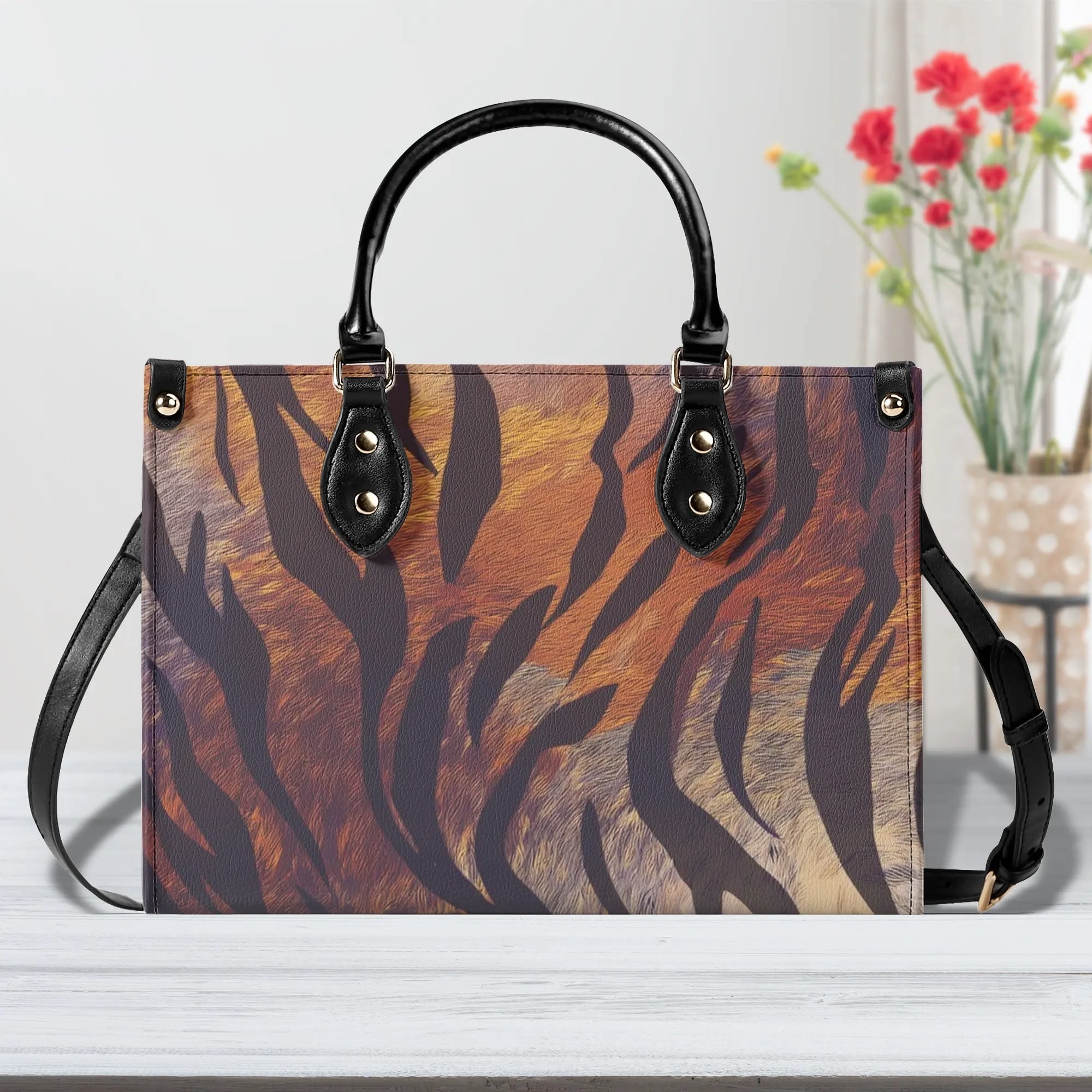 Zebra Print Women PU Leather Handbag