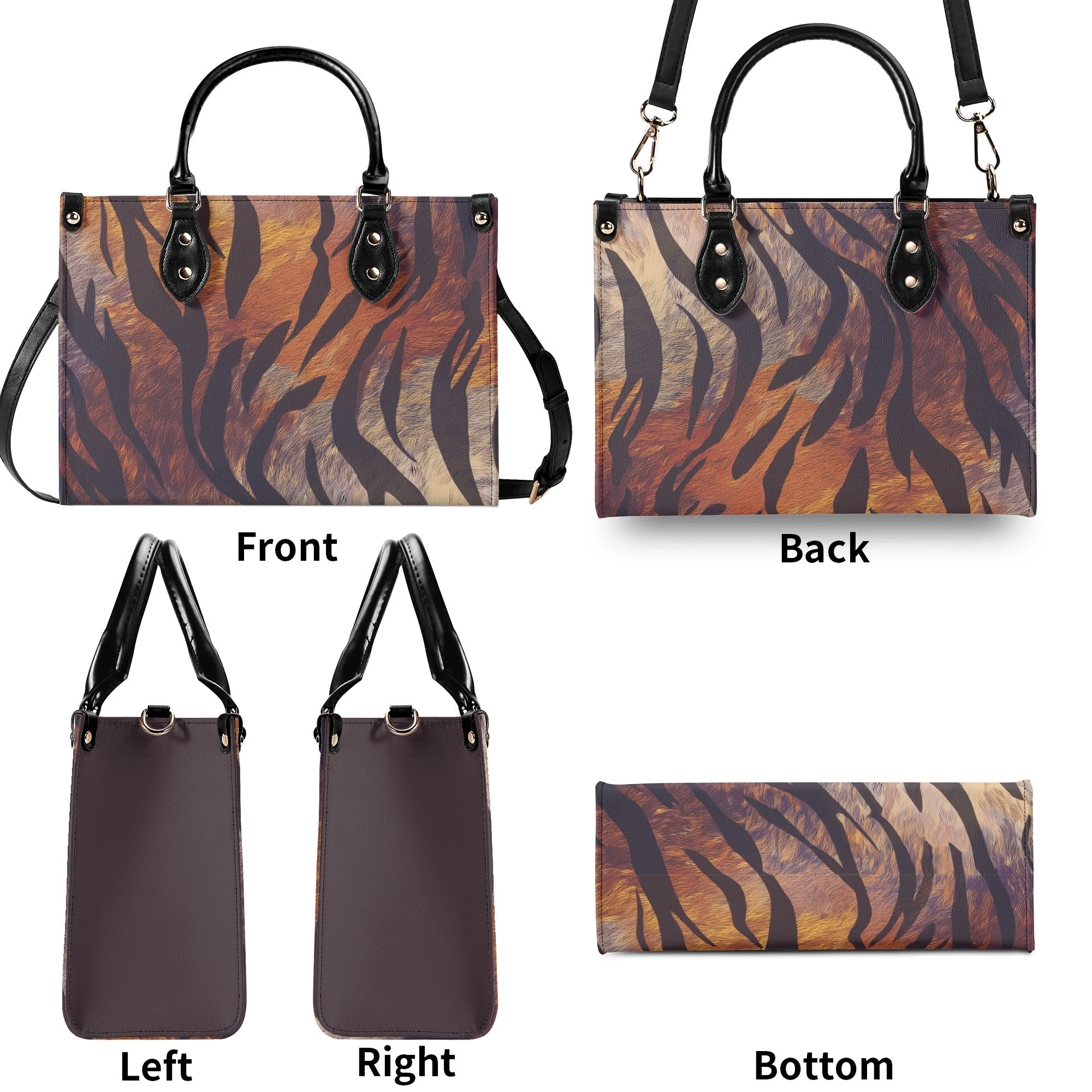 Zebra Print Women PU Leather Handbag