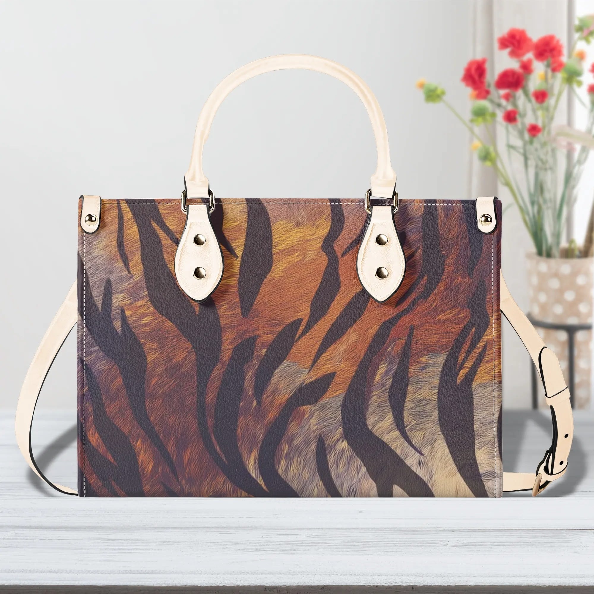 Zebra Print Women PU Leather Handbag