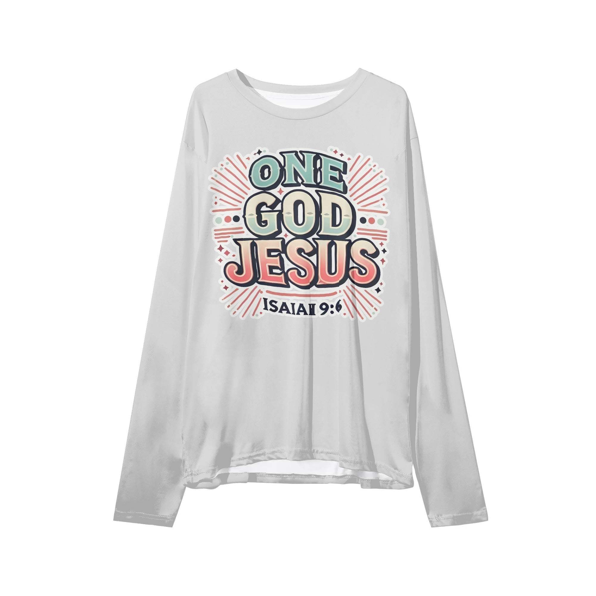 One God  Lightweight Crewneck Sweatershirt Long Sleeve Pullover Shirt