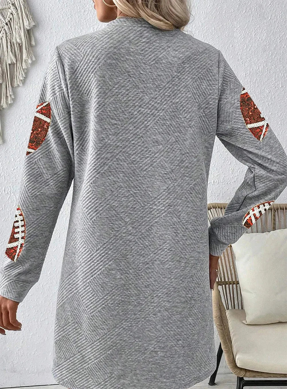 Sequin Football Long Sleeve Tunic