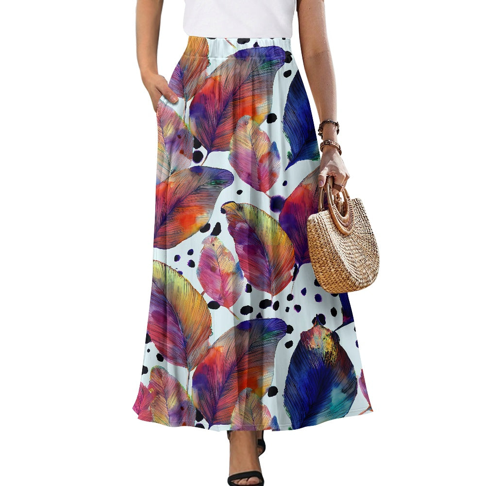 Printed Double Pocket Skirt