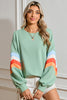 Flamingo Patchwork Drop Sleeve Loose Sweatshirt