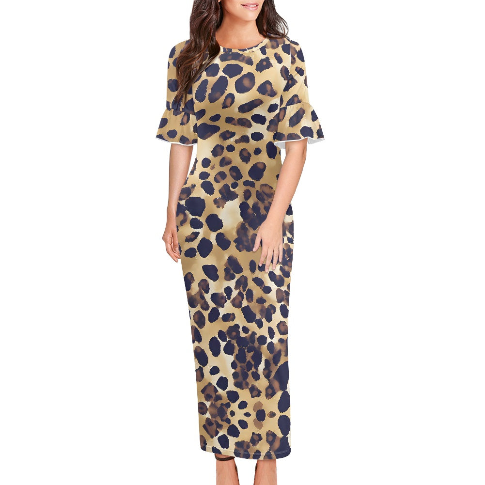 Anavah Dress Brown and Beige Spotted