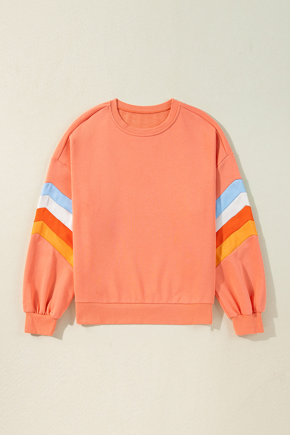 Flamingo Patchwork Drop Sleeve Loose Sweatshirt