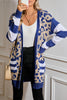 Black Stripe Sleeve Leopard Print Cardigan