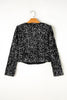 Golden Fleece Sequin Open Front Collarless Jacket