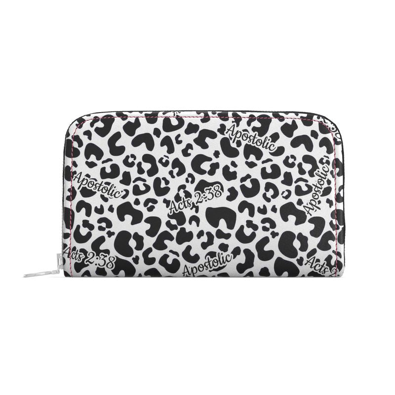 Acts 2:38 Apostolic Full Grain Nappa Leather leopard print wallet