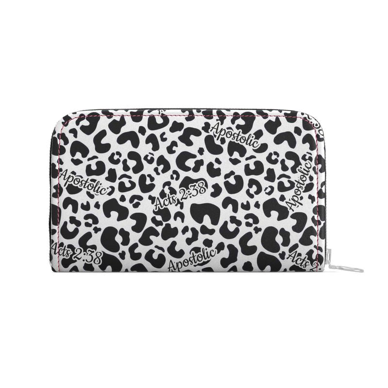 Acts 2:38 Apostolic Full Grain Nappa Leather leopard print wallet