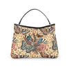 Moths floral leopard Print Full Grain Leather Handmade Handbag