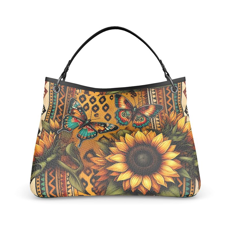 South West Style Butterflies Sunflower Cheetah Full Grain Leather