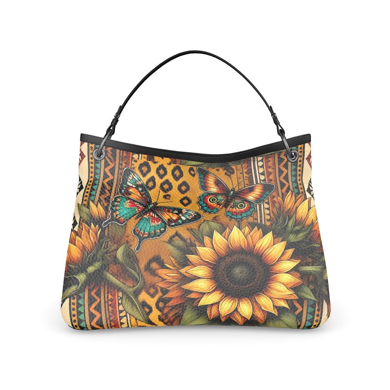 South West Style Butterflies Sunflower Cheetah Full Grain Leather